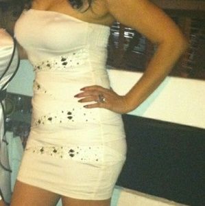 Forever 21 white strapless dress size M